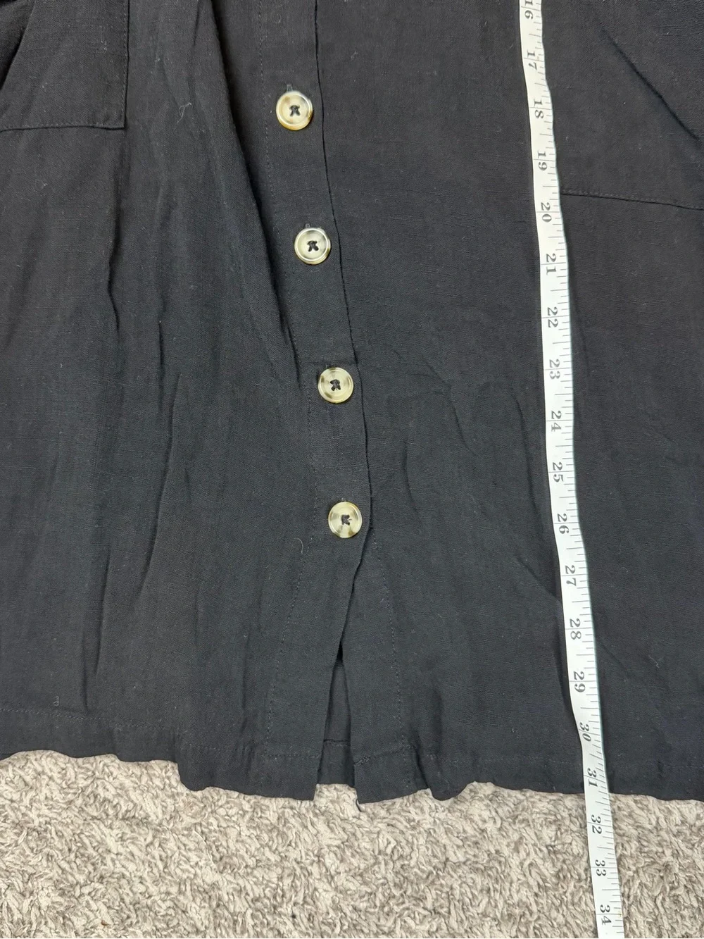 Good Luck Gem Black Button Front Midi Dress Size M Spaghetti Strap Boho